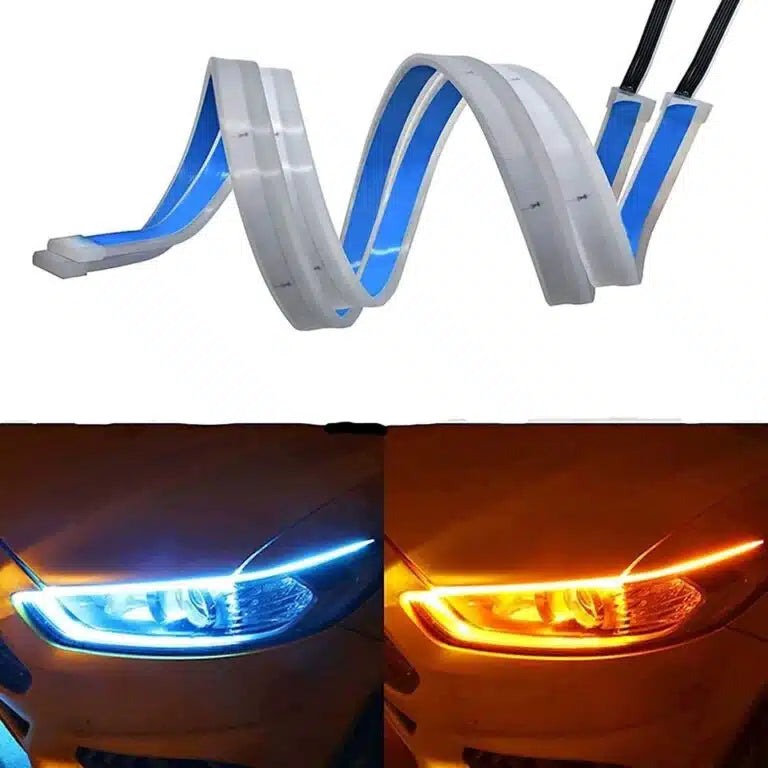 شرائط أضواء LED ديناميكية للسيارة – إضاءة أمامية DRL و إشارات انعطاف متسلسلة