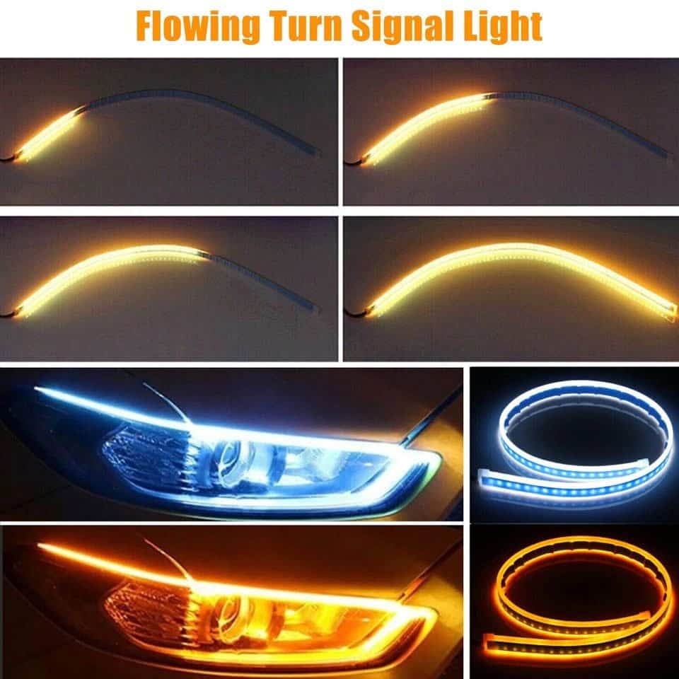شرائط أضواء LED ديناميكية للسيارة – إضاءة أمامية DRL و إشارات انعطاف متسلسلة