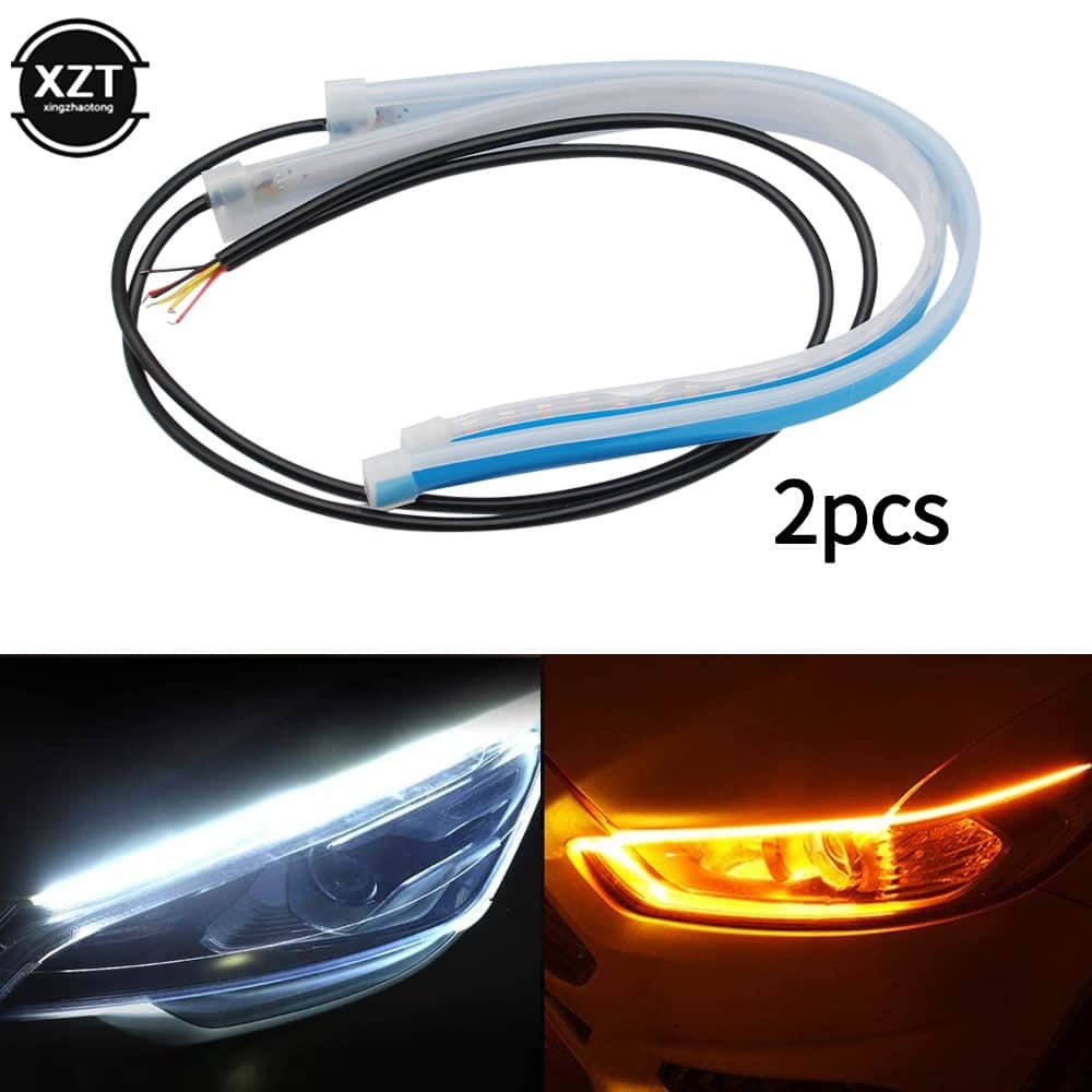 شرائط أضواء LED ديناميكية للسيارة – إضاءة أمامية DRL و إشارات انعطاف متسلسلة